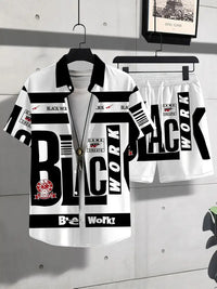 Fashion Trend Animal Pattern Casual Short Sleeve Shirt Shorts Suit