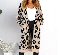 Color Leopard Print Polka Dot Loose Sweater Coat