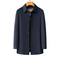 Middle-aged Men's Lapel Double-sided Woolen Coat