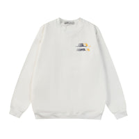 Street Fashion Loose Five-pointed Star Printing Fleece-lined Crew Neck Sweater