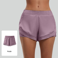 Workout Fitness Shorts, Seamless Bare-feel Yoga Shorts With Pockets