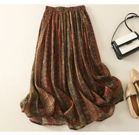 Women's Retro Printed Double-Layer Skirt
