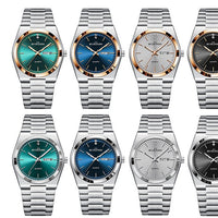 Ultra-thin Butterfly-clasp Steel-band Quartz Mens Watch