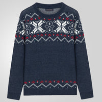 Autumn And Winter Round Neck Pullover Knitting Long Sleeve Brocade Sweater Men