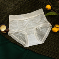 Women's Ultra-thin Ice Silk Lace Underwear Mid Waist Sexy Seamless