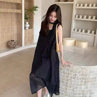 Polka-dot Sleeveless Dress For Women