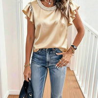 Stylish And Minimalist Womens Short Sleeve Top