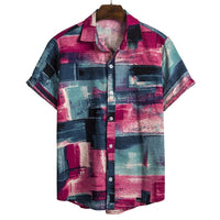 African Ethnic Style Dark Flower Series Plus Size Linen Top