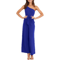 Temperament Commute Solid Color Lace-up Jumpsuit For Women