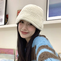 Loose Wool Knitted Warm Wool Bucket Hat