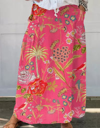 Womens Long Midi Skirt With A Classic Floral Print