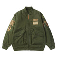Baseball Uniform Badge Embroidery Sports Loose Casual Zip Coat