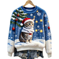 Cross-border Women's Clothing Amazon Independent Station Autumn And Winter Christmas Cute Hooded Sweatshirt Flannel Women's Long-sleeved Shirt