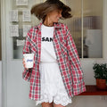 American-style Sun-lined Retro Plaid Shirt