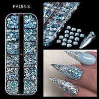 Plaid Nail Beauty Flat Bottom Rhinestone