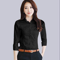 Women's Long Sleeve Slim Fit Slimming Business Shirt