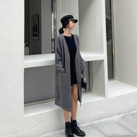 Autumn And Winter Clothing New Loose Mid-length Knitted Coat For Women
