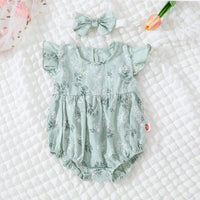 Girl's Flying Sleeve One-piece Romper Suit