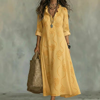Printed Loose-fit Casual Robe Dress