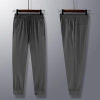 Ice Silk Leggings Men's Sports Pants Thin Trendy