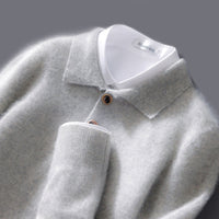Men's Business Casual Polo Collar Knitted Sweater