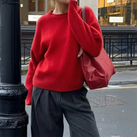 Fashion Simple Style Bottoming Woolen Women