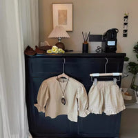 Khaki For Spring Mori Style Retro Texture Fabric Suit