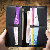 Retro Crazy Horse Leather Long Wallet Men's Genuine Leather Business