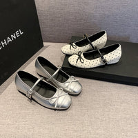 Women's French Style Bow Embellished Shallow Cut Hidden Wedge Heel Single Shoes, 2026 New Collection, Gentle Evening Style Fashion Dress Shoes With One-Strap Buckle