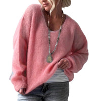 Pullover Solid Color Idle Style Loose Sweater Top