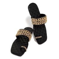 Summer New Vintage Square-Toe Pearl Flat Slippers