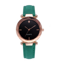 Fashionable Couples Waterdrop-Cut Diamond Frosted Leather Strap Quartz Rhombus Watch For Women