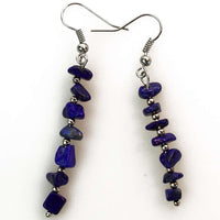 Womens Simple And Versatile Stone Design Amethyst Chip Earrings