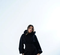 Womens Slim-fit Waist-cinching Hoodie And Drawstring Pants Two-piece Set
