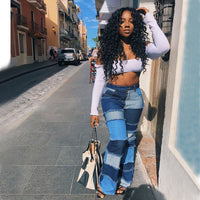 High Waisted Hip Flared Trousers