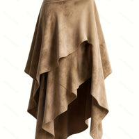 Irregularly Designed Suede Skirt For Women