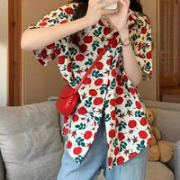 Women's Loose Casual Hawaiian Floral Shirt