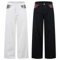 Hip Hop Street Python Pattern Patchwork Jeans Vintage Unisex Style