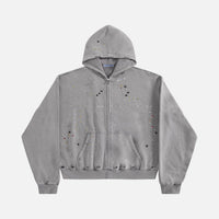 Baby's-breath Rhinestone-studded Vintage Hoodie