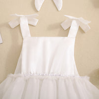 Baby Girl's Love Tulle Jumpsuit Headscarf Two-piece Set