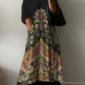 Womens Casual Printed V-Neck Midi Dress