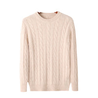 Men's Round Neck Pullover Thickened Mink Sweater Loose Casual Solid Color Knitted Base Cardigan