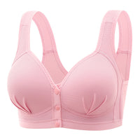 Front Buckle Without Steel Ring Plus Size Bra Backless Traceless Without Steel Ring Big Breast Contrast Bra