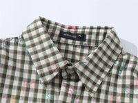 Loose Short Sleeve Plaid Shirt Men