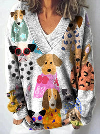 3D Animal Pattern Printed Casual Women's Sweater