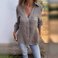 Summer Women's Solid Color Simple Shirt