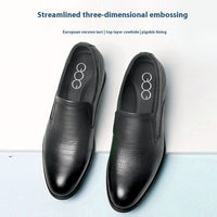 Invisible Height Increasing Insole 8cm Business Slip-on Leather Shoes