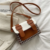 Korean Style Fashion Simple Casual Plaid One-shoulder Messenger Small Square Bag