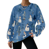 Digital Printing Pattern Shading Fashion Trend Round Neck Long Sleeve Sweater