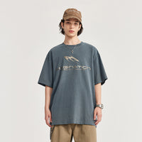 Men's Glossy Washed T-shirt Loose